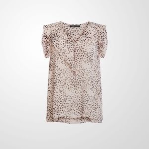 BCBGMaxAzria Cold Shoulder Ruffle Blouse